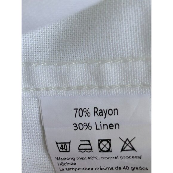 COOFANDY Men's Button Down Casual Short Sleeve Shirt Linen Blend White Large - Picture 6 of 9